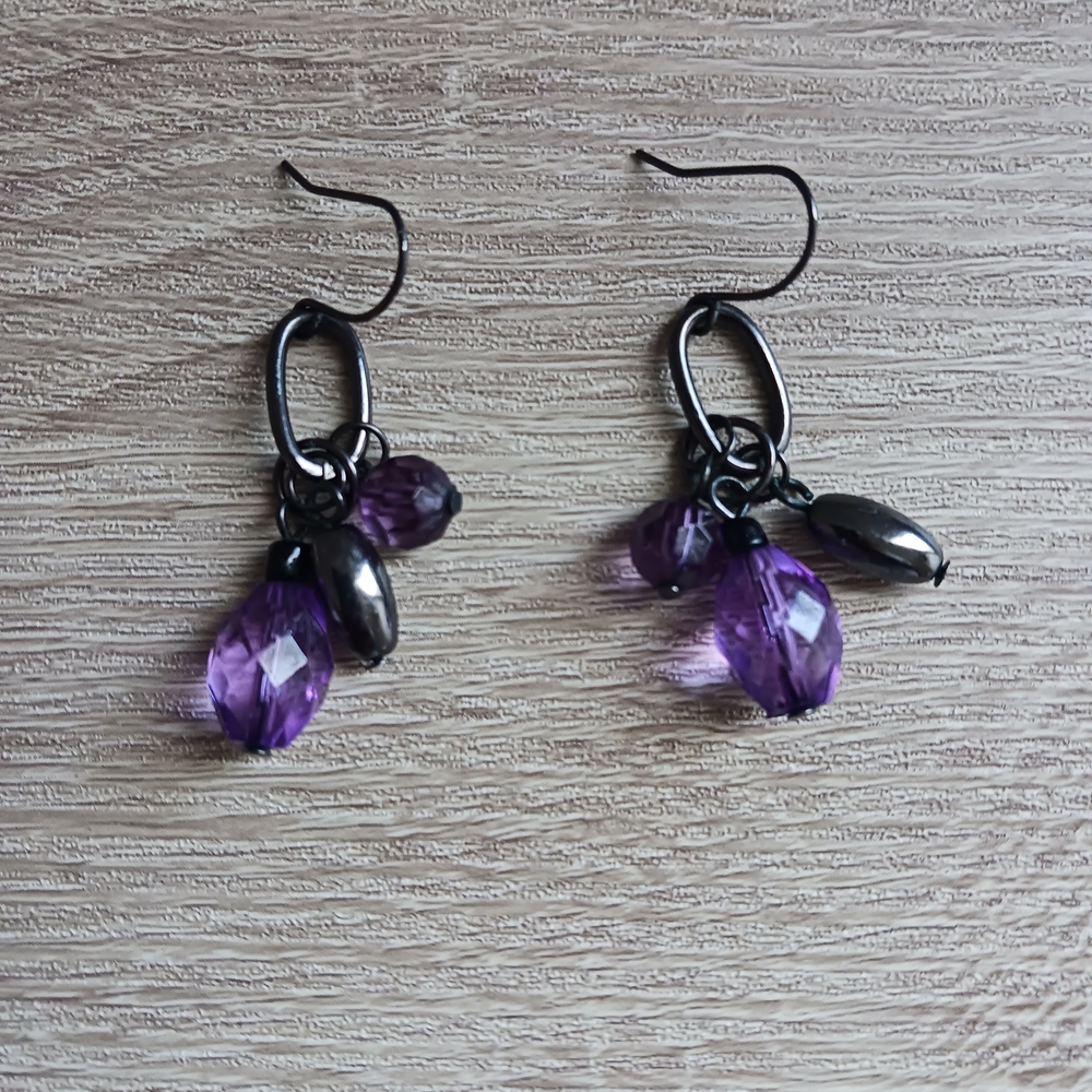 Elegant Purple Dangle Earrings